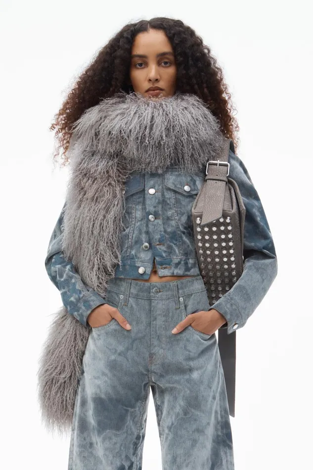 Alexander Wang Denim Women LowRise Flocked Jeans With Lasered Cloud Print