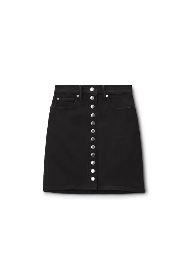 Alexander Wang Denim Women Super HighWaist Miniskirt In Comfort Stretch Denim