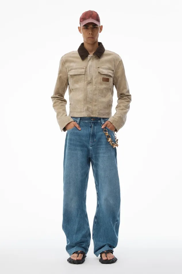 Alexander Wang Outerwear Men Workwear Jacket With Weathered Flocking