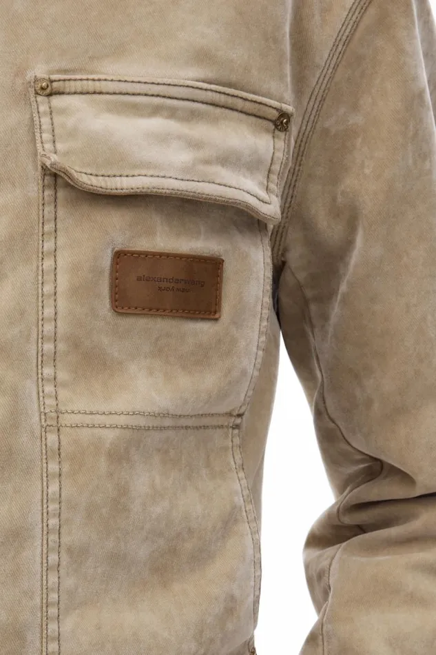 Alexander Wang Outerwear Men Workwear Jacket With Weathered Flocking