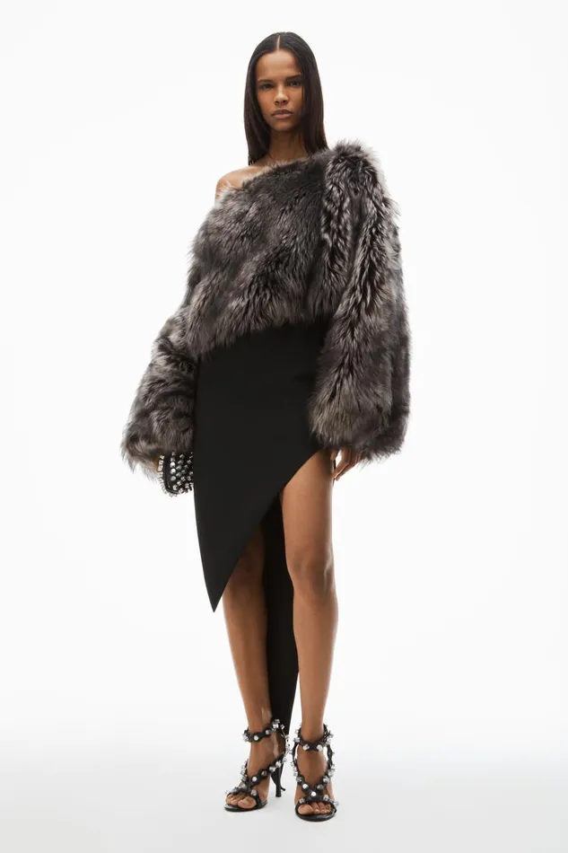 Alexander Wang Outerwear Women Oversize Cropped Shrug In Lamb Shearling