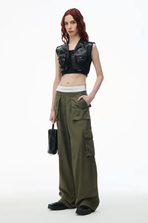 Alexander Wang Pants Women MidRise Cargo Rave Pants In Cotton Twill