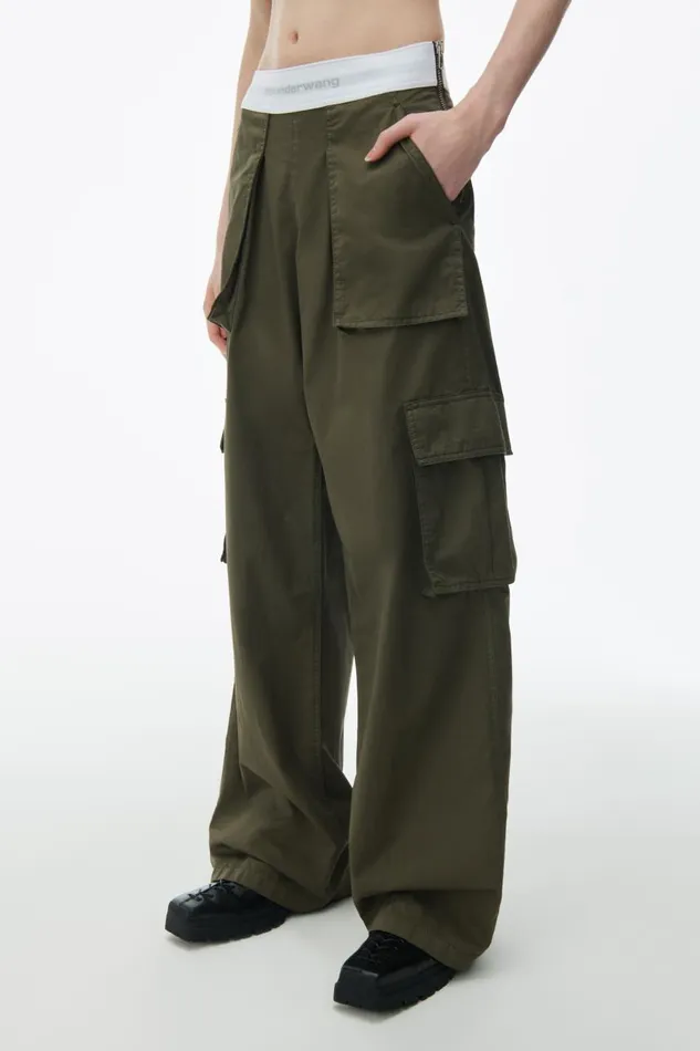 Alexander Wang Pants Women MidRise Cargo Rave Pants In Cotton Twill