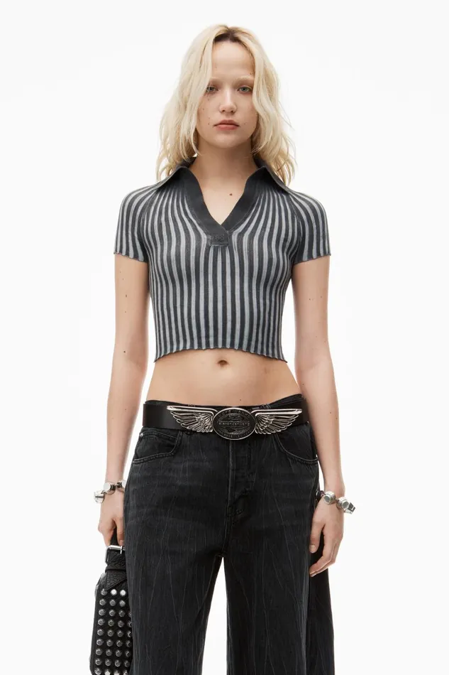 Alexander Wang Sweaters Women Polo Pullover In RibKnit