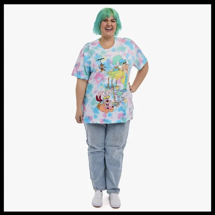 Alice In Wonderland Unbirthday TieDye Tee Unisex Loungefly Apparel Alice In Wonderland Unbirthday TieDye Tee Unisex Loungefly Apparel