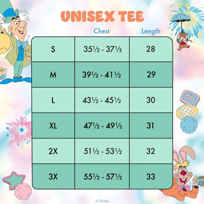 Alice In Wonderland Unbirthday TieDye Tee Unisex Loungefly Apparel Alice In Wonderland Unbirthday TieDye Tee Unisex Loungefly Apparel