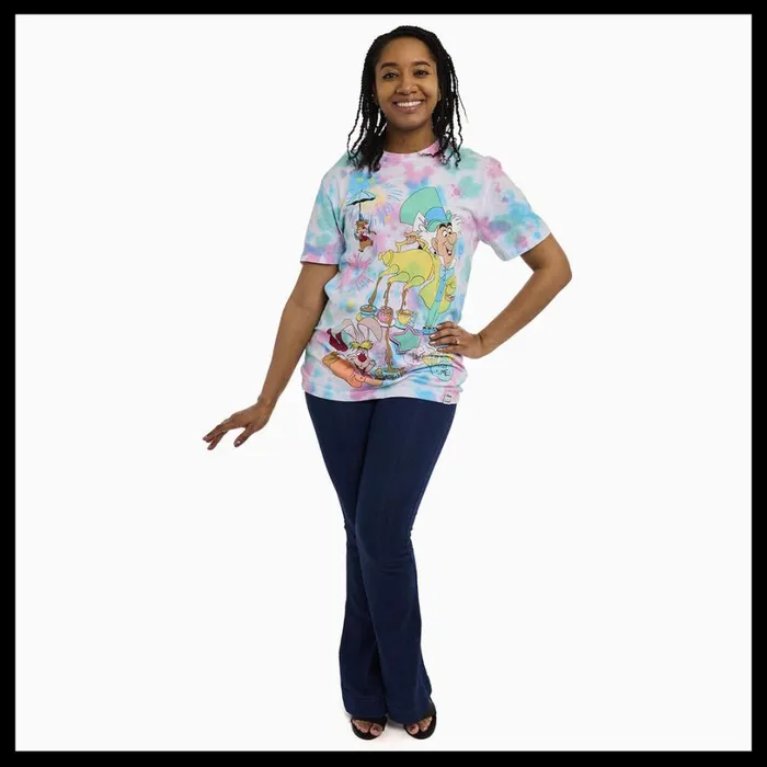 Alice In Wonderland Unbirthday TieDye Tee Unisex Loungefly Apparel Alice In Wonderland Unbirthday TieDye Tee Unisex Loungefly Apparel