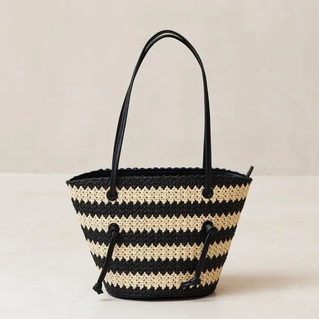 ALOHAS Bags The Tangle 8211 Black And Cream Crochet Shoulder Bag 8211 Women