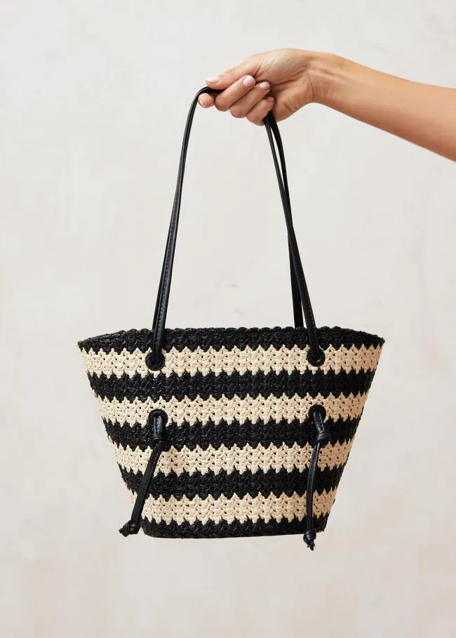 ALOHAS Bags The Tangle 8211 Black And Cream Crochet Shoulder Bag 8211 Women
