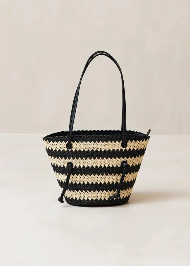 ALOHAS Bags The Tangle 8211 Black And Cream Crochet Shoulder Bag 8211 Women