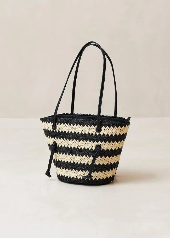 ALOHAS Bags The Tangle 8211 Black And Cream Crochet Shoulder Bag 8211 Women