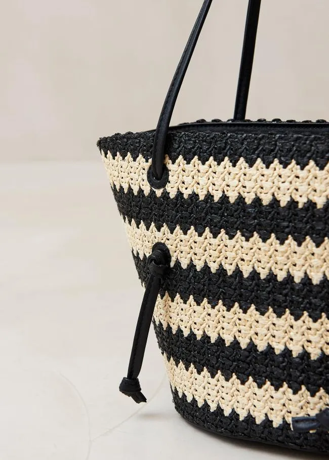 ALOHAS Bags The Tangle 8211 Black And Cream Crochet Shoulder Bag 8211 Women
