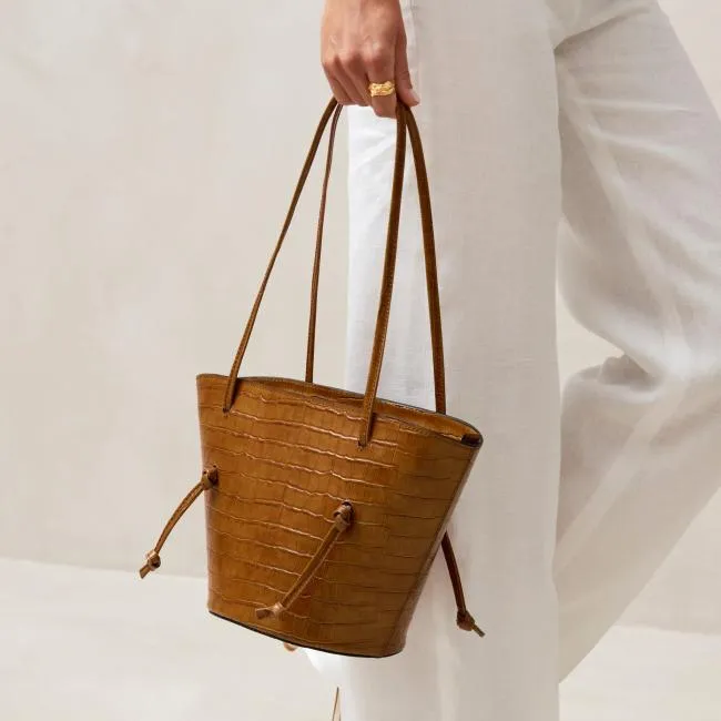 ALOHAS Bags The Tangle 8211 Brown Croc Leather Shoulder Bag 8211 Women
