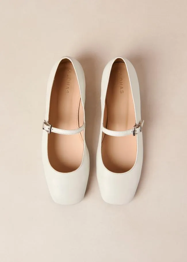 ALOHAS Ballet Flats Por Do Sol 8211 Cream Leather Ballet Pumps 8211 Women