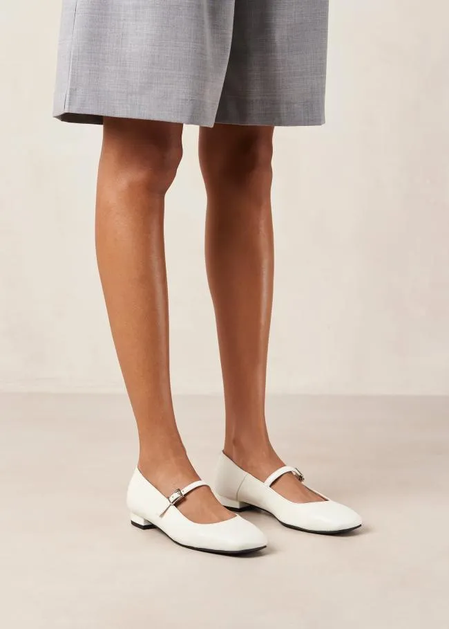 ALOHAS Ballet Flats Por Do Sol 8211 Cream Leather Ballet Pumps 8211 Women