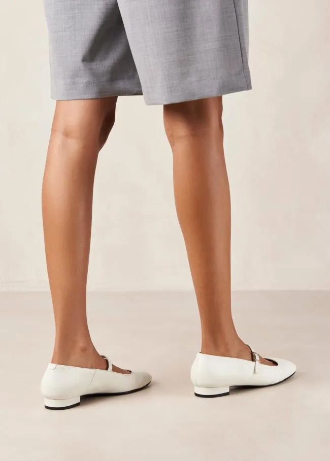 ALOHAS Ballet Flats Por Do Sol 8211 Cream Leather Ballet Pumps 8211 Women