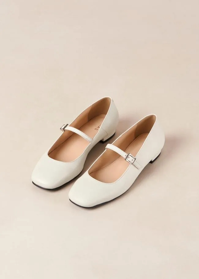 ALOHAS Ballet Flats Por Do Sol 8211 Cream Leather Ballet Pumps 8211 Women
