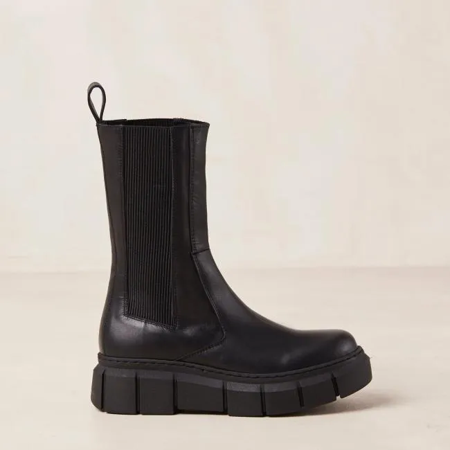 ALOHAS Boots Armor 8211 Black Leather Boots 8211 Women