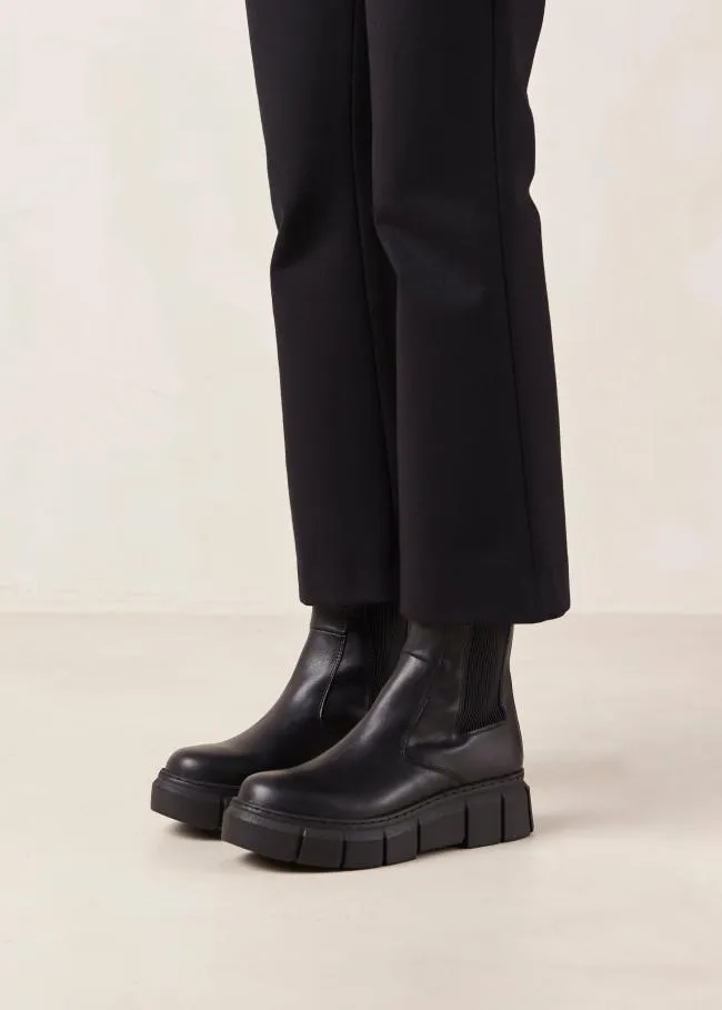 ALOHAS Boots Armor 8211 Black Leather Boots 8211 Women