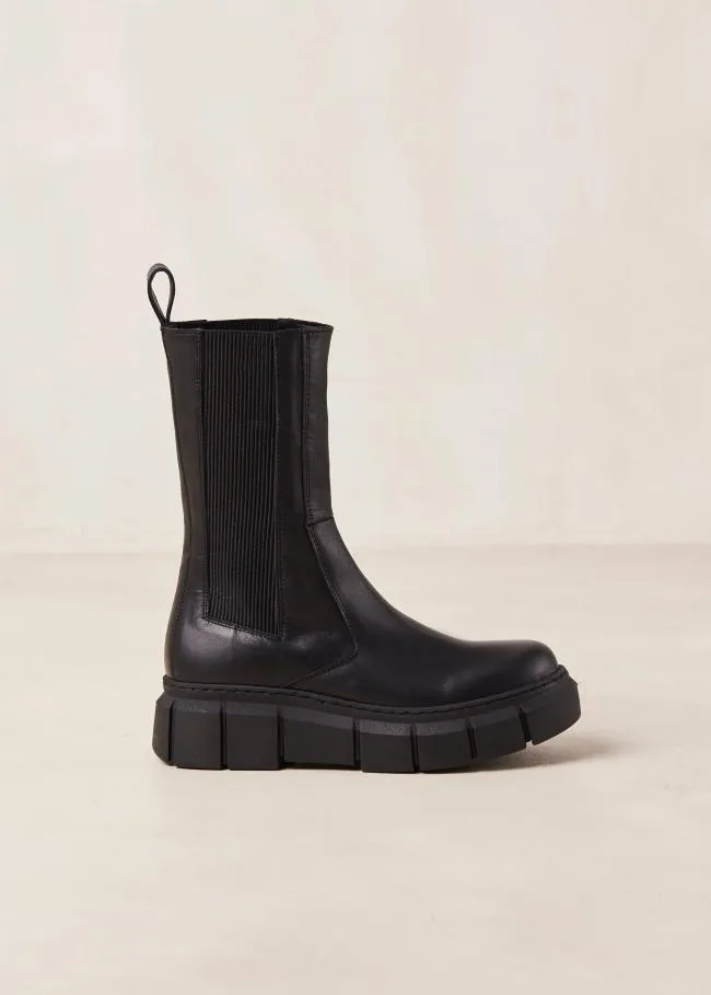 ALOHAS Boots Armor 8211 Black Leather Boots 8211 Women