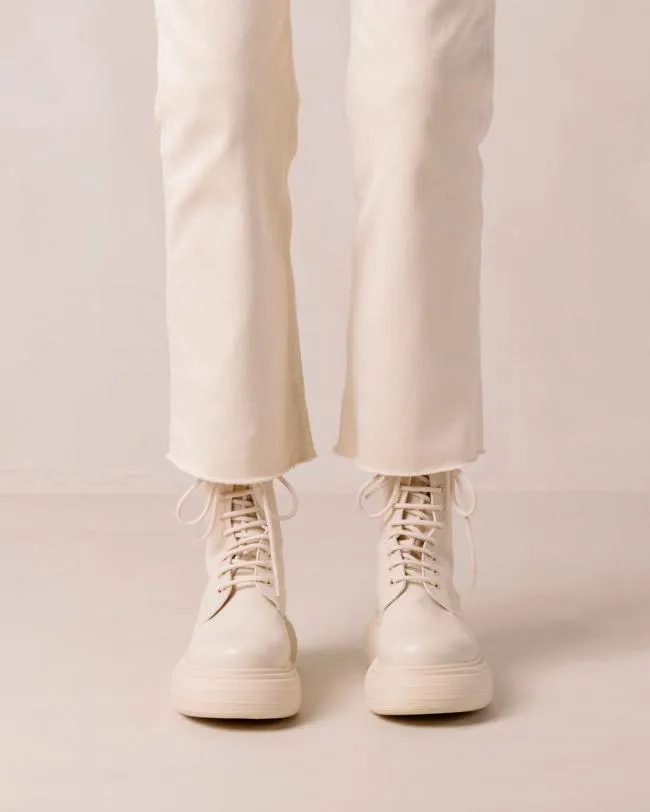 ALOHAS Boots Gouache 8211 White Vegan Leather Boots 8211 Women