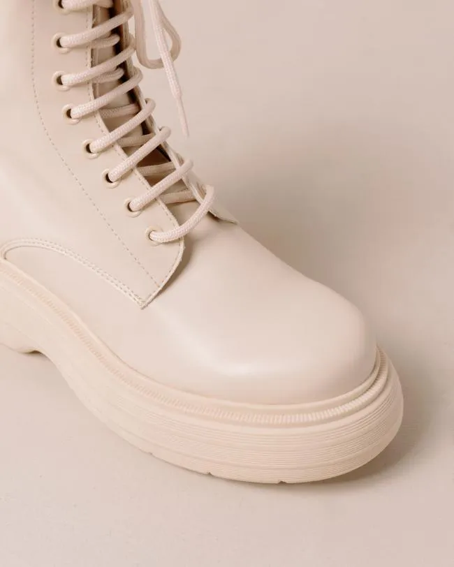 ALOHAS Boots Gouache 8211 White Vegan Leather Boots 8211 Women