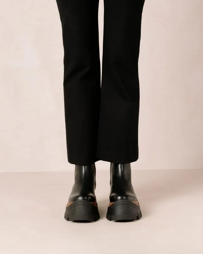 ALOHAS Boots Sapphire Nutty 8211 Black Leather Boots 8211 Women