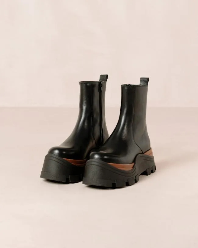 ALOHAS Boots Sapphire Nutty 8211 Black Leather Boots 8211 Women