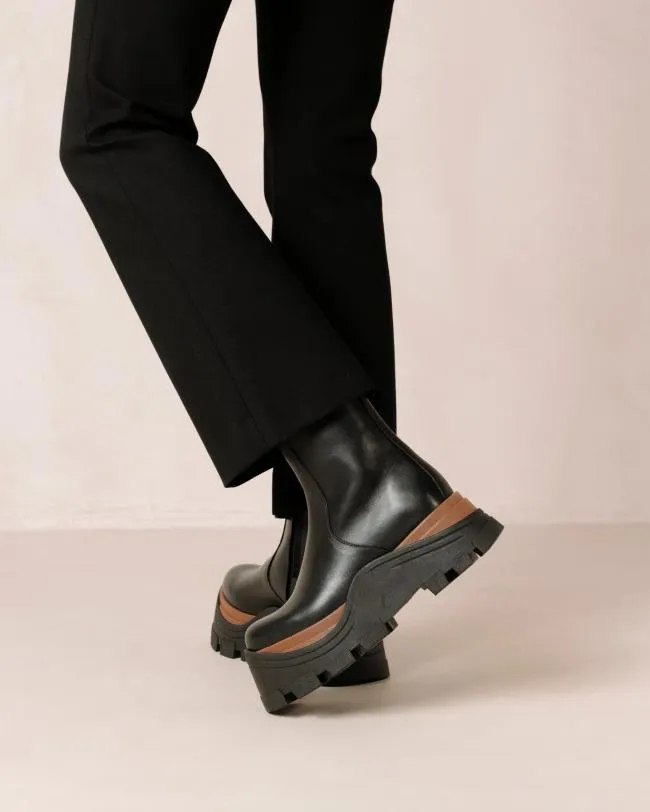ALOHAS Boots Sapphire Nutty 8211 Black Leather Boots 8211 Women