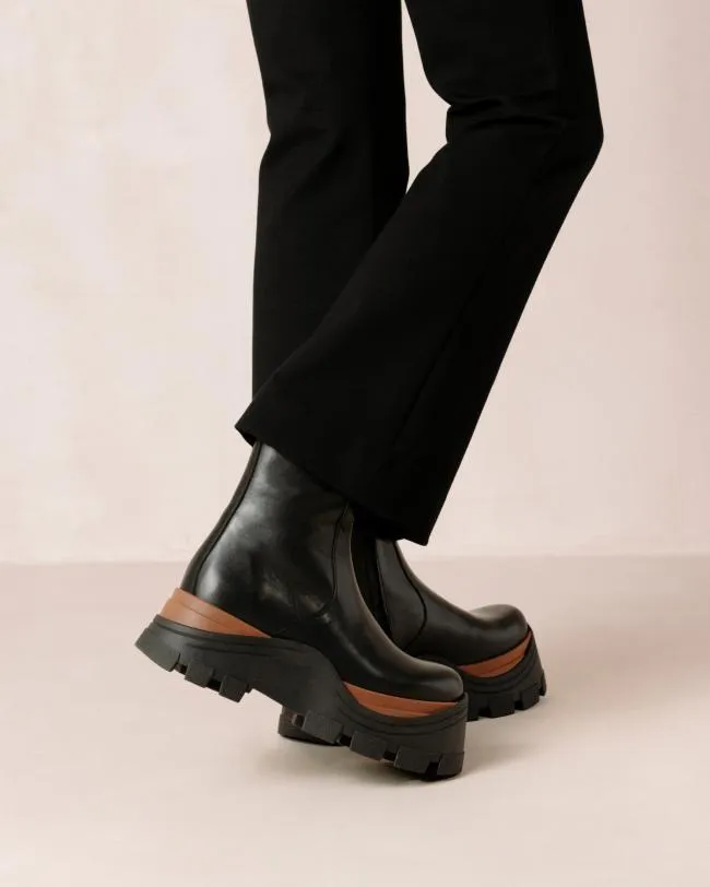 ALOHAS Boots Sapphire Nutty 8211 Black Leather Boots 8211 Women