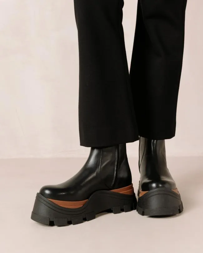 ALOHAS Boots Sapphire Nutty 8211 Black Leather Boots 8211 Women