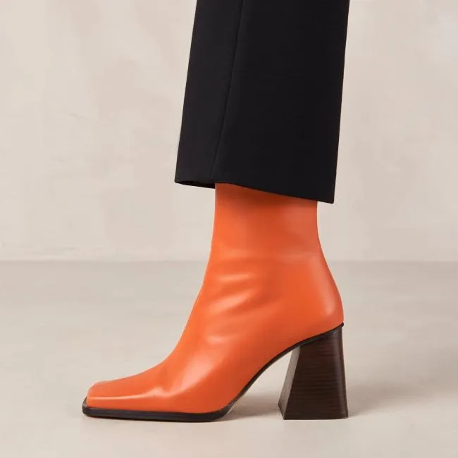 ALOHAS Boots South 8211 Bright Orange Leather Boots 8211 Women