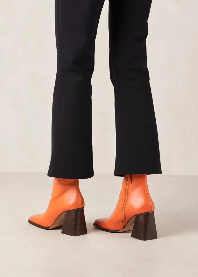 ALOHAS Boots South 8211 Bright Orange Leather Boots 8211 Women
