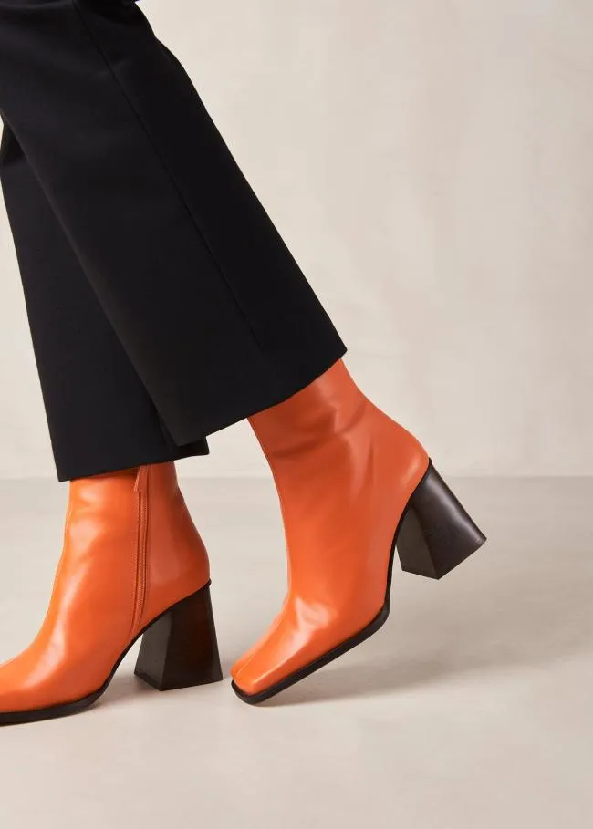 ALOHAS Boots South 8211 Bright Orange Leather Boots 8211 Women