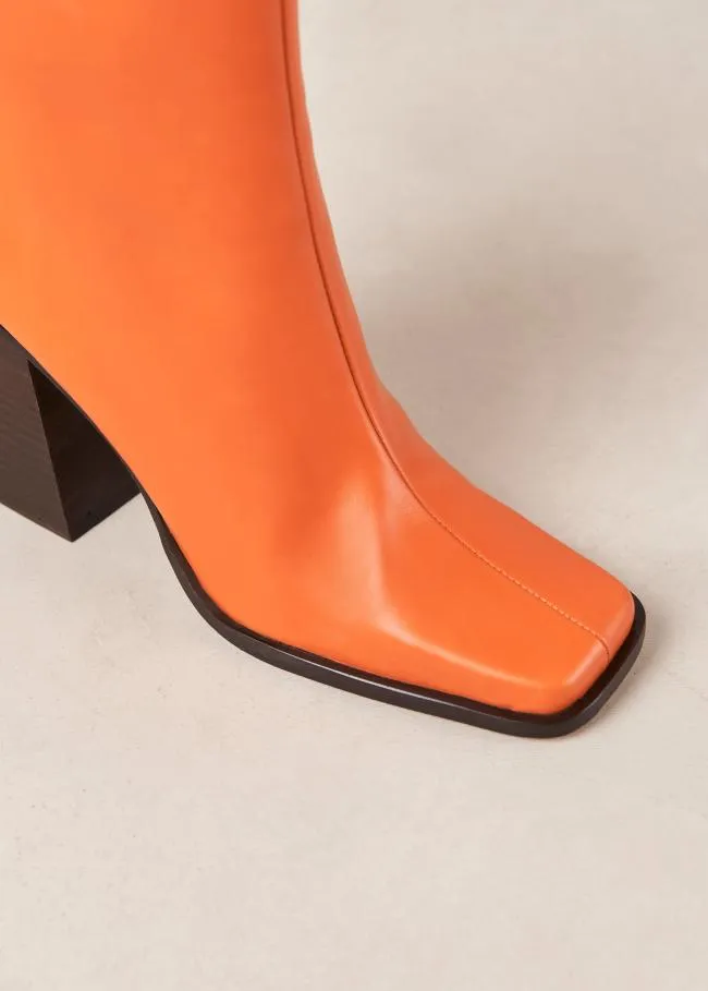 ALOHAS Boots South 8211 Bright Orange Leather Boots 8211 Women