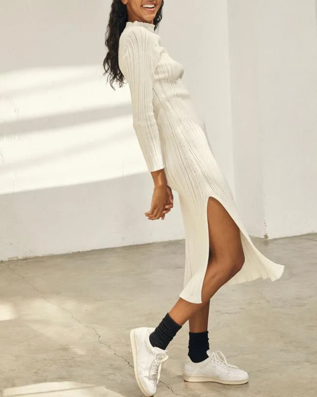 ALOHAS Dresses Donna 8211 White Knit Dress 8211 Women