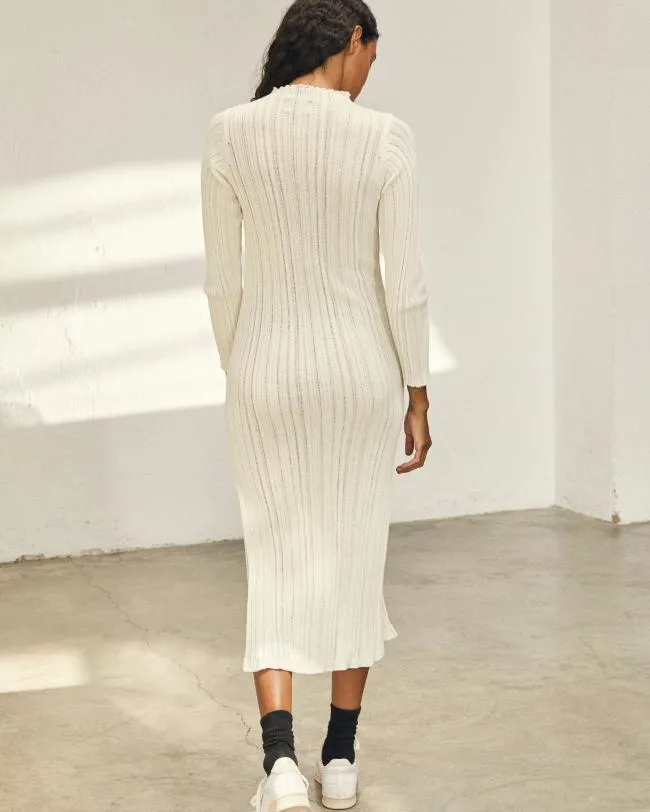 ALOHAS Dresses Donna 8211 White Knit Dress 8211 Women