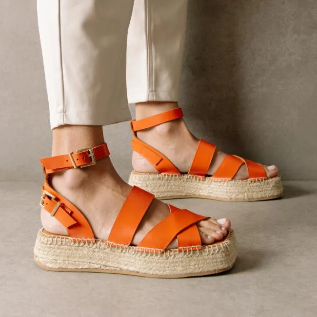 ALOHAS Espadrilles County 8211 Orange Leather Espadrilles 8211 Women