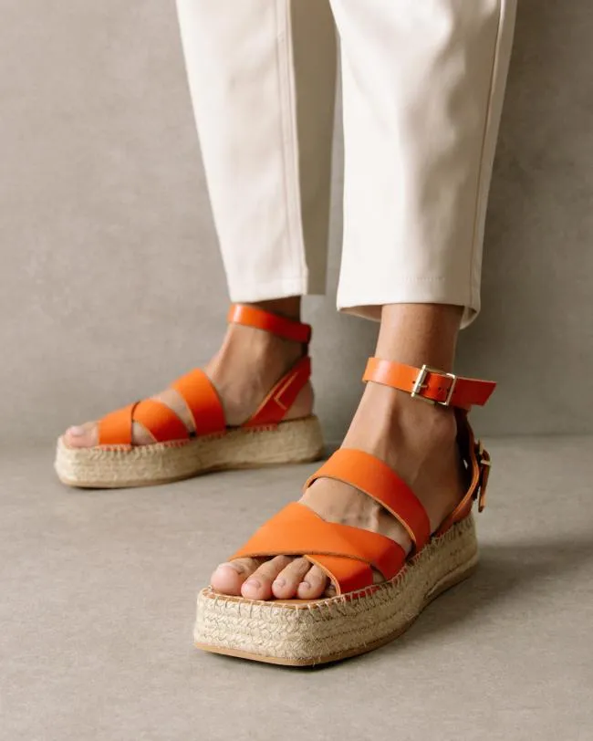ALOHAS Espadrilles County 8211 Orange Leather Espadrilles 8211 Women
