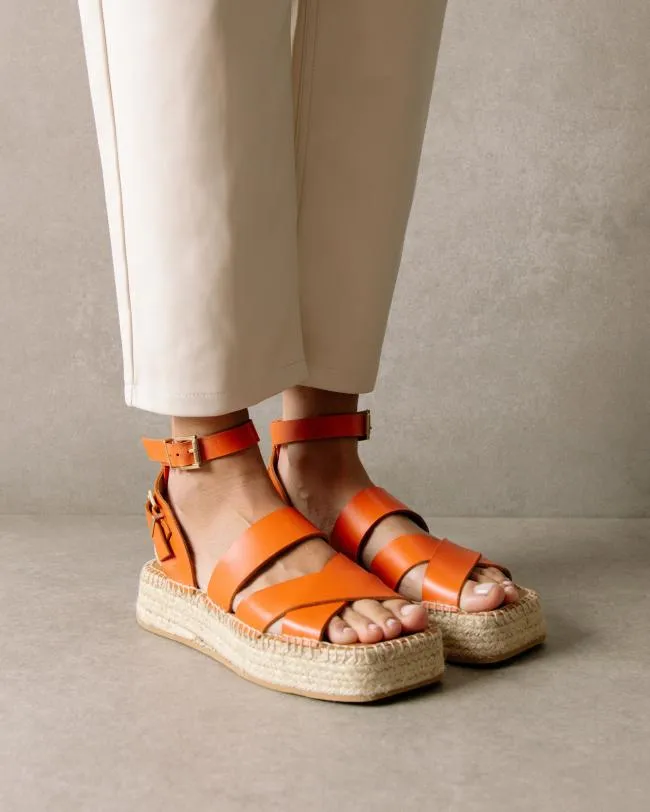 ALOHAS Espadrilles County 8211 Orange Leather Espadrilles 8211 Women