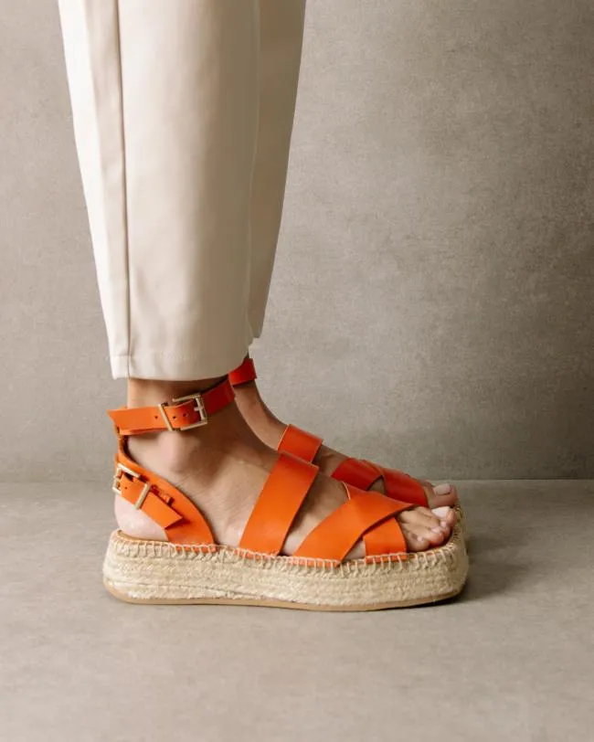 ALOHAS Espadrilles County 8211 Orange Leather Espadrilles 8211 Women