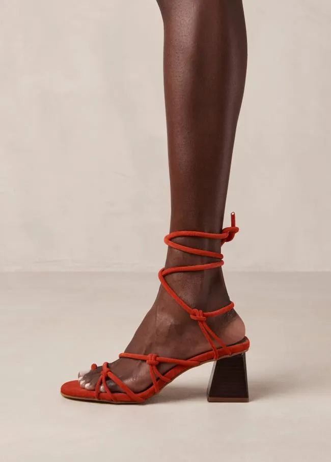 ALOHAS Heels Goldie 8211 Orange Suede Sandals 8211 Women