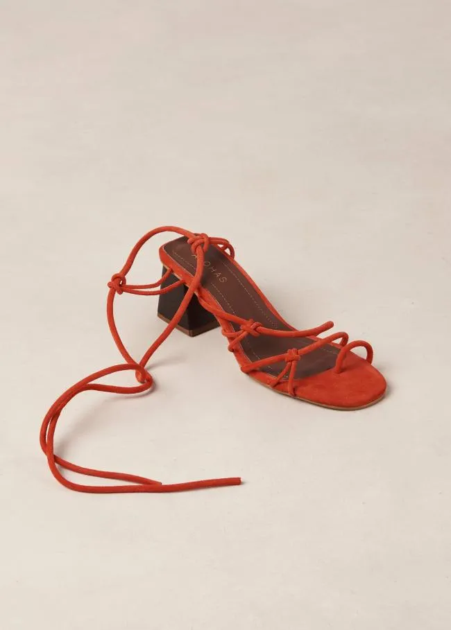 ALOHAS Heels Goldie 8211 Orange Suede Sandals 8211 Women