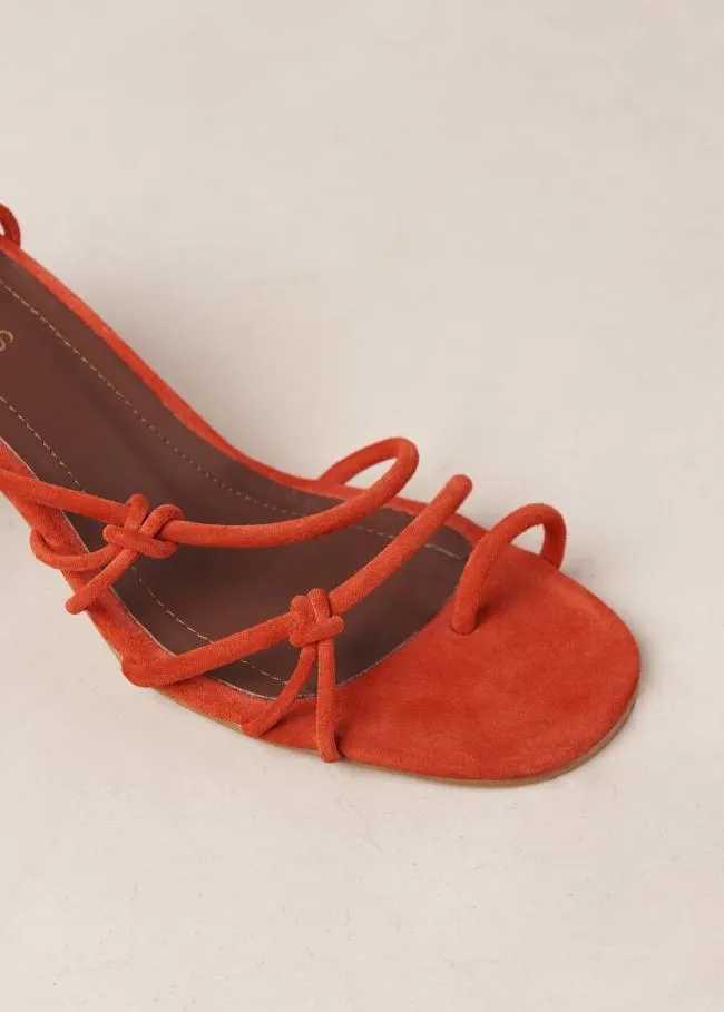 ALOHAS Heels Goldie 8211 Orange Suede Sandals 8211 Women