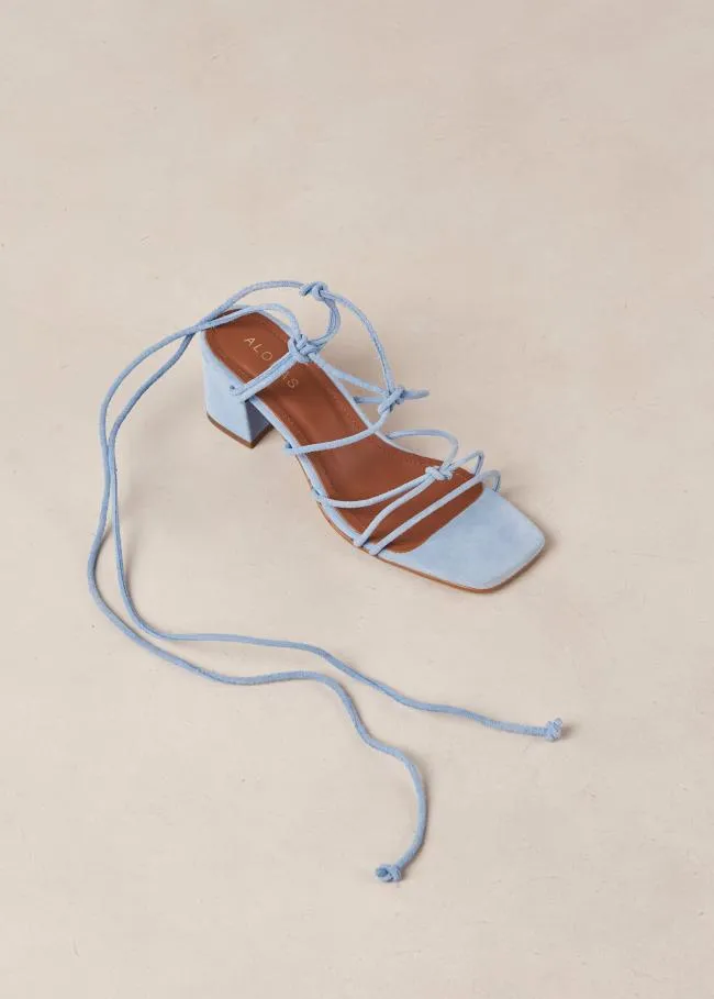 ALOHAS Heels Paloma 8211 Blue Suede Sandals 8211 Women