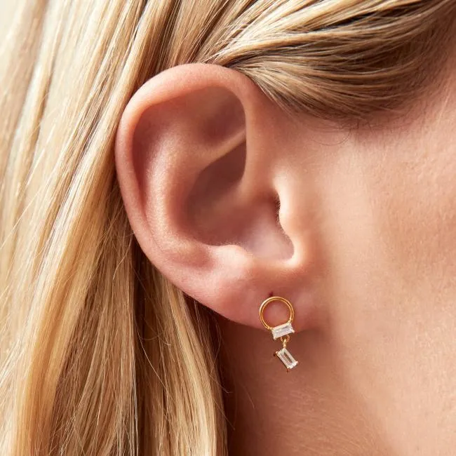 ALOHAS Jewelry Fountain 8211 Gold And Clear Crystal Earrings 8211 Women