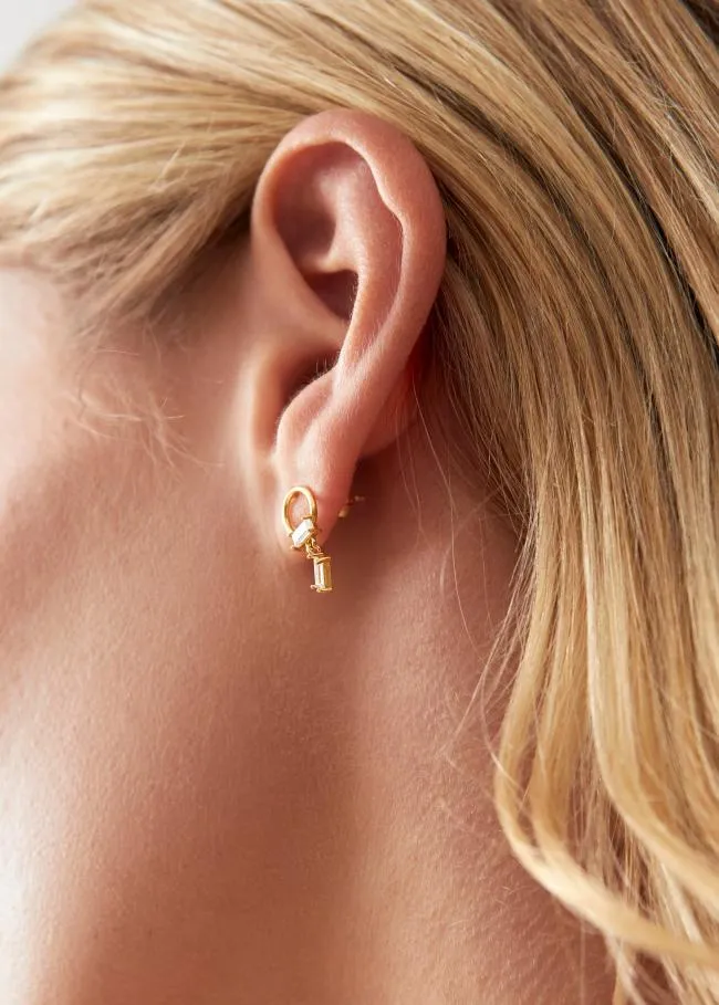ALOHAS Jewelry Fountain 8211 Gold And Clear Crystal Earrings 8211 Women