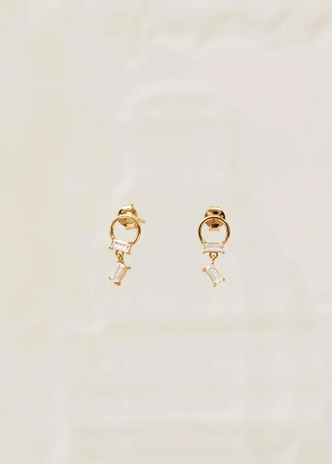 ALOHAS Jewelry Fountain 8211 Gold And Clear Crystal Earrings 8211 Women