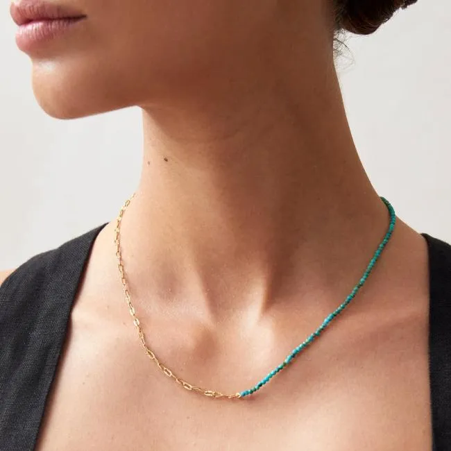 ALOHAS Jewelry Junie 8211 Gold Necklace With Blue Stones 8211 Women