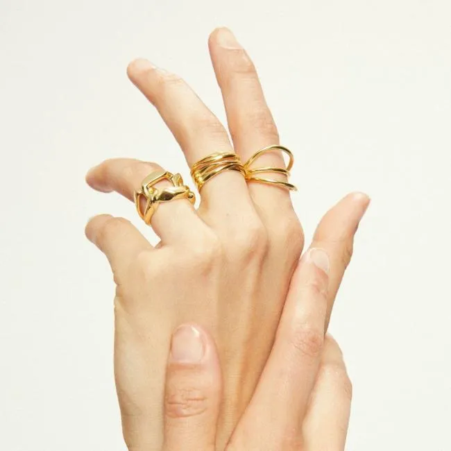 ALOHAS Jewelry Multi Curve 8211 Gold Ring 8211 Women